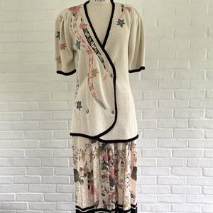 Vintage Umi Collections by Anne Crimmens Knit Top and Silk Skirt